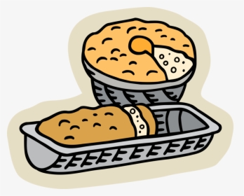 Vector Illustration Of Fresh Baked Cake And Sweet Bread - Sweet Bread Png Clipart, Transparent Png, Transparent PNG