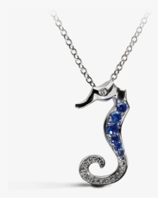 Seahorse Blue With Diamonds Necklace - Necklace, HD Png Download, Transparent PNG