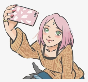 #sakura #sakuraharuno #sakurauchiha #selfie #naruto - Anime Girl Sakura Haruno, HD Png Download, Transparent PNG
