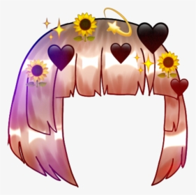 #cutie #gacha #aesthetic #rainbow #flowercrown #flower - Aesthetic Gacha Hair Transparent, HD Png Download, Transparent PNG