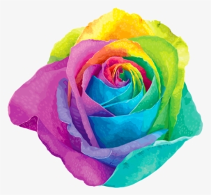 Flowers Clipart Rainbow - Rainbow Flower Png, Transparent Png, Transparent PNG