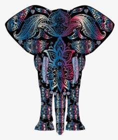 Bejeweled Floral Pattern Elephant Clip Arts - Mandala Colorful Elephant Art, HD Png Download, Transparent PNG