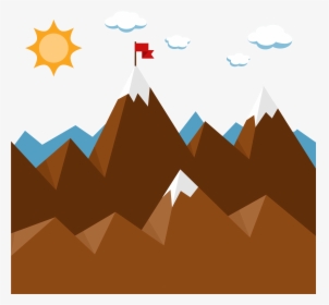 Transparent Sun Vector Png - Cartoon Sun Mountain Background, Png Download, Transparent PNG