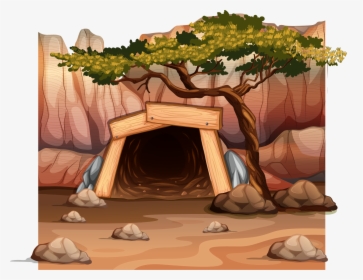 Clip Library Download Cave Vector Cartoon Mountain - Cartoon Image Of Cave, HD Png Download, Transparent PNG