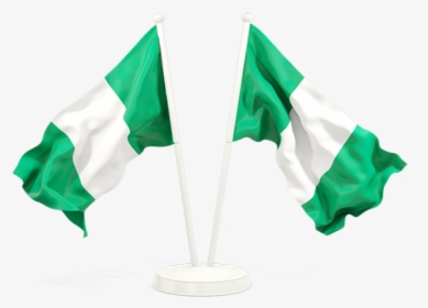 Two Waving Flags - Waving Nigerian Flag Png, Transparent Png, Transparent PNG