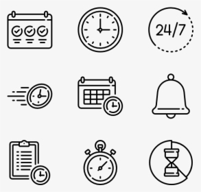 Time Management - Cute Icon Png Black And White, Transparent Png, Transparent PNG