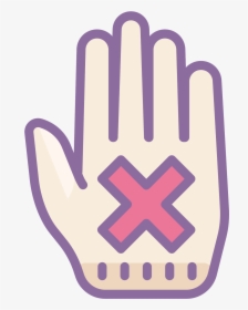 An Outline Of A Hand Is Held Up Facing You With An - Hamsa Hand Jewish, HD Png Download, Transparent PNG