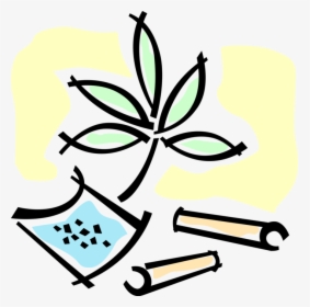 Vector Illustration Of Cannabis, Dope, Ganja, Weed, - Narcotic Clip Art, HD Png Download, Transparent PNG