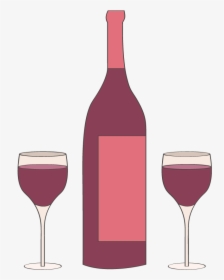 Red Wine Bottle Alcoholic Beverage - Wine Glass, HD Png Download, Transparent PNG