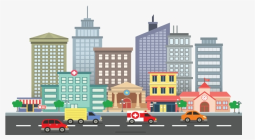 Clip Art Cartoon Cities - Drawing Pictures Of Smart City, HD Png Download, Transparent PNG