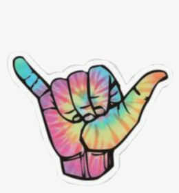 #rainbow #hand #rock #colorful - Tie Dye Shaka Sticker, HD Png Download, Transparent PNG
