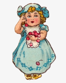 Cherry Clipart Vintage - Girl With Cherry Clipart, HD Png Download, Transparent PNG