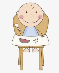 Baby In High Chair Clipart, HD Png Download, Transparent PNG