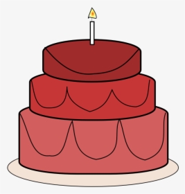 Food,pasteles,cake - Red Birthday Cake Clipart, HD Png Download, Transparent PNG