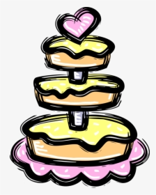 Vector Illustration Of Three-tiered Wedding Cake Traditional - Wedding Cake, HD Png Download, Transparent PNG