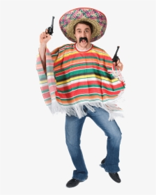Adult Rainbow Mexican Poncho Costume - Mexican Traditional Dress Men, HD Png Download, Transparent PNG