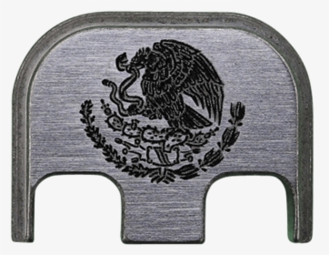 Mexican Eagle Titanium Brushed Finish Back Plate - Gold Mexican Coat Of Arms, HD Png Download, Transparent PNG