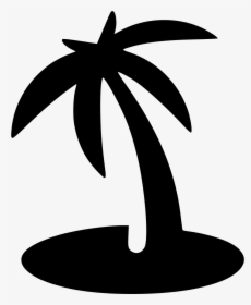 Beach Palm Island - Beach Icon Png Black, Transparent Png, Transparent PNG