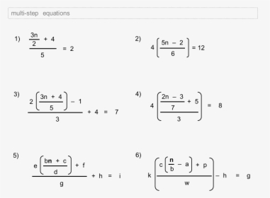 Two Step Equations With Fractions, HD Png Download, Transparent PNG