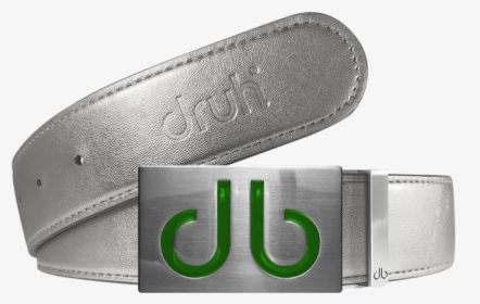 Silver Plain Leather Texture Belt With Green Infill, HD Png Download, Transparent PNG