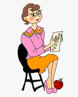 Teachers Talking Clipart - Teacher Sitting On Chair Clipart, HD Png Download, Transparent PNG