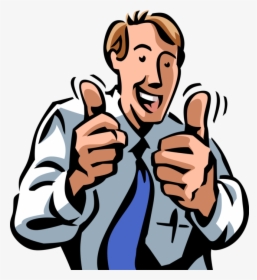 Vector Illustration Of Businessman Gives Two Thumbs, HD Png Download, Transparent PNG