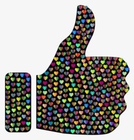 Prismatic Hearts Thumbs Up Silhouette - Thumbs Up Peace, HD Png Download, Transparent PNG