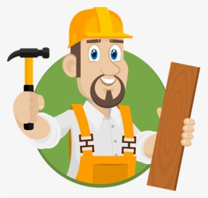 Transparent Hammer Vector Png - Construction Worker Cartoon Png, Png Download, Transparent PNG