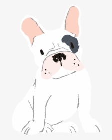 Hand-painted Cartoon Dog Dog Material - Cartoon Cute French Bulldog Drawing, HD Png Download, Transparent PNG