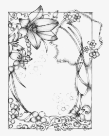 Clip Art How To Draw A - Border Flower Design Drawing, HD Png Download, Transparent PNG