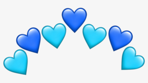 #hearts #heart #crown #blue #blueheart #emoji #sticker - Transparent Background Blue Heart Emoji, HD Png Download, Transparent PNG