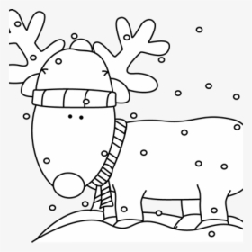 Black And White Santa - Christmas Reindeer Clipart Black And White, HD Png Download, Transparent PNG