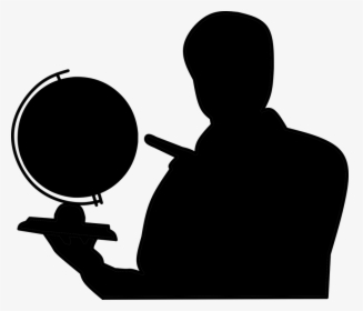 Teacher, Geographic, Man, Pointing, Globe, Hand, Cutout - Teacher Silhouette No Background, HD Png Download, Transparent PNG