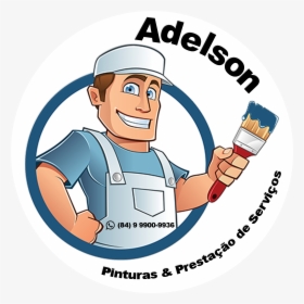 Tag Adelson Pintor Divulgação - Cartoon Painter And Decorator Png, Transparent Png, Transparent PNG