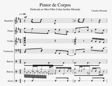 Pintor De Corpos Dedicada A Uelan Jardim Miranda Piano - Sheet Music, HD Png Download, Transparent PNG