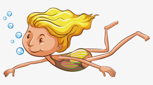 Swimmer Clipart Pool - Girl Swimming Clipart, HD Png Download, Transparent PNG