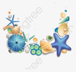 Blue Starfish And Shells - Starfish And Shells Png, Transparent Png, Transparent PNG