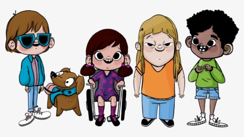 Los 4 Personajes Animados Del Concurso - Anak Cacat Fisik Animasi, HD Png Download, Transparent PNG
