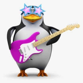 Engine Search Google Penguins Play Cartoon Guitar Clipart - Пингвин С Пистолетом, HD Png Download, Transparent PNG