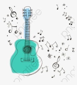 Music Notes Clipart Guitar - Guitar Music Notes Clipart, HD Png Download, Transparent PNG