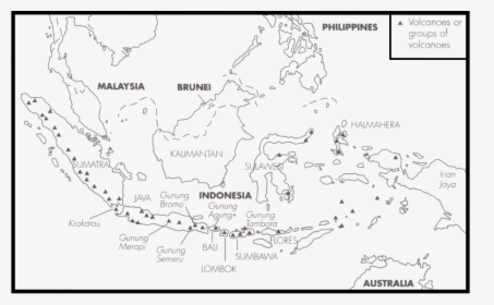 Indonesia A Volcanoes No - Map, HD Png Download, Transparent PNG