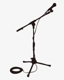 Microphone Stands Stage Drawing - Microphone With Stand Png, Transparent Png, Transparent PNG