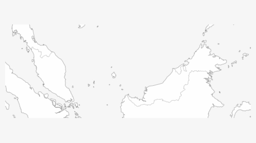 Large Malaysia Blank Map With Borders And Coasts Outlines - Map, HD Png Download, Transparent PNG