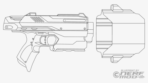 Transparent Nerf Bullet Png - Gun Templates With Measurements, Png Download, Transparent PNG