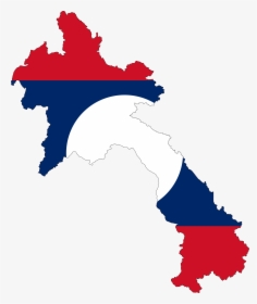 Laos Flag And Map, HD Png Download, Transparent PNG
