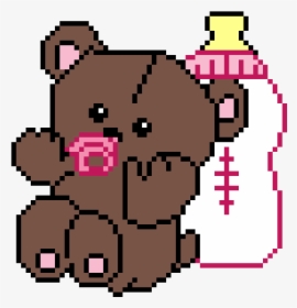 Teddy Bear With Pacifier And Baby Bottle - Cartoon Bear With Pacifier, HD Png Download, Transparent PNG