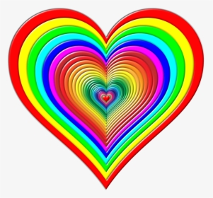 Heart,organ,symmetry - Heart With Rainbow Colors, HD Png Download, Transparent PNG