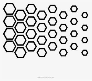 Hexagons Gradient Coloring Page - Painting Designs Using Masking Tape, HD Png Download, Transparent PNG