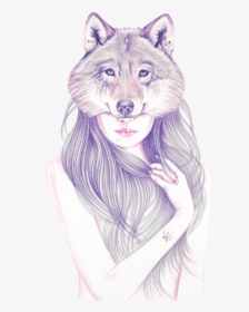 Pencil Drawing Ob Paper Teeth Drawing, Tooth And Claw, - Wolf Sketch And Girls, HD Png Download, Transparent PNG