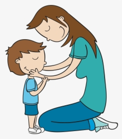 Hand Drawn Cartoon Mother And Child Decoration Vector - Mother Cartoon Png, Transparent Png, Transparent PNG